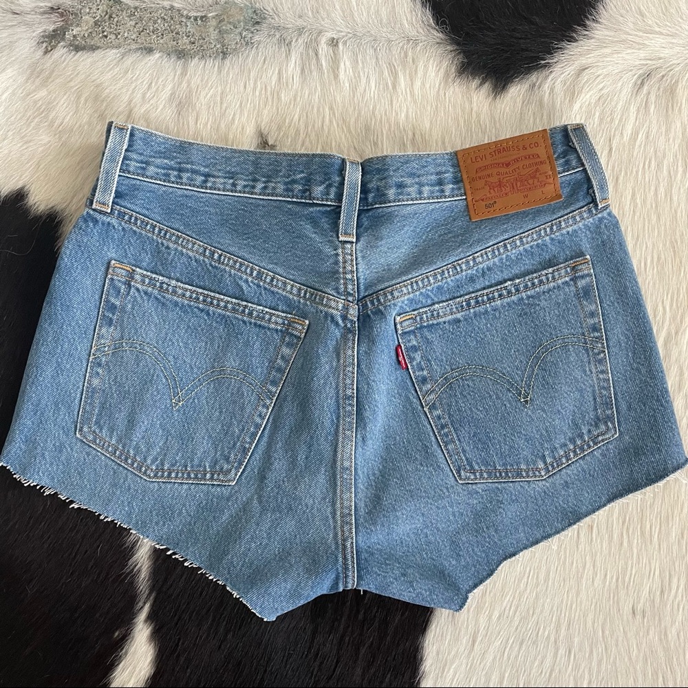 High Waisted Denim LEVI 501 Shorts